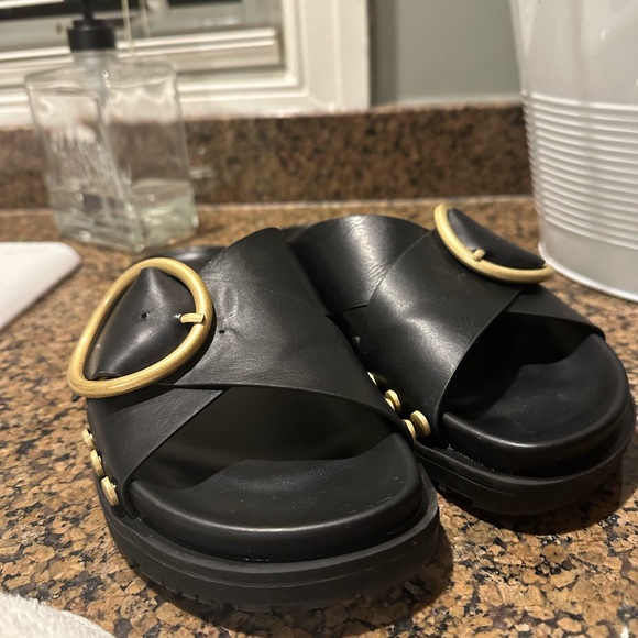 Zara Leather Buckle Sandals - Picture 5 of 7
